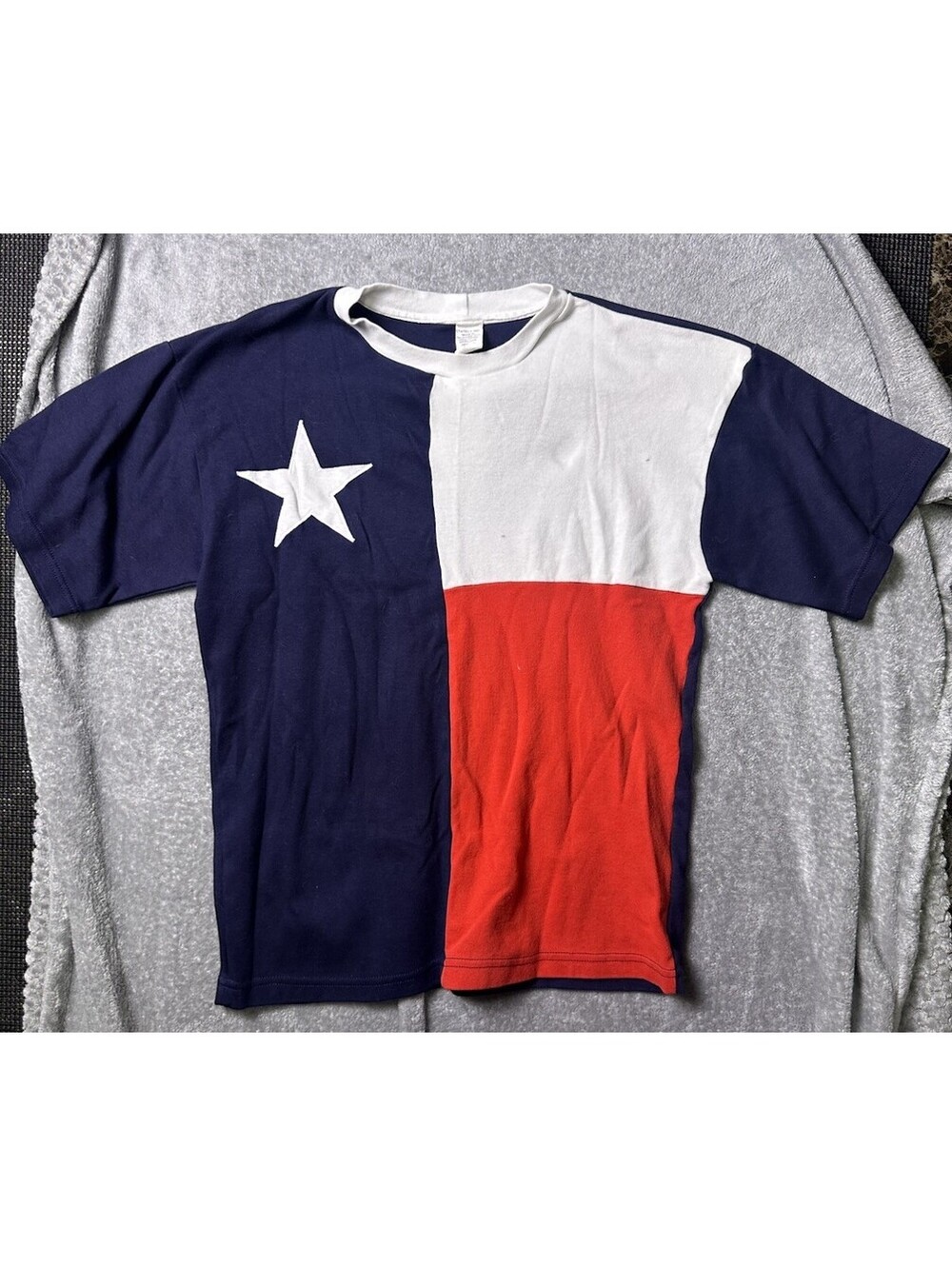 Vintage Stately Texas Flag T Shirt Medium Made in Oklahoma USA Colorblock 90s